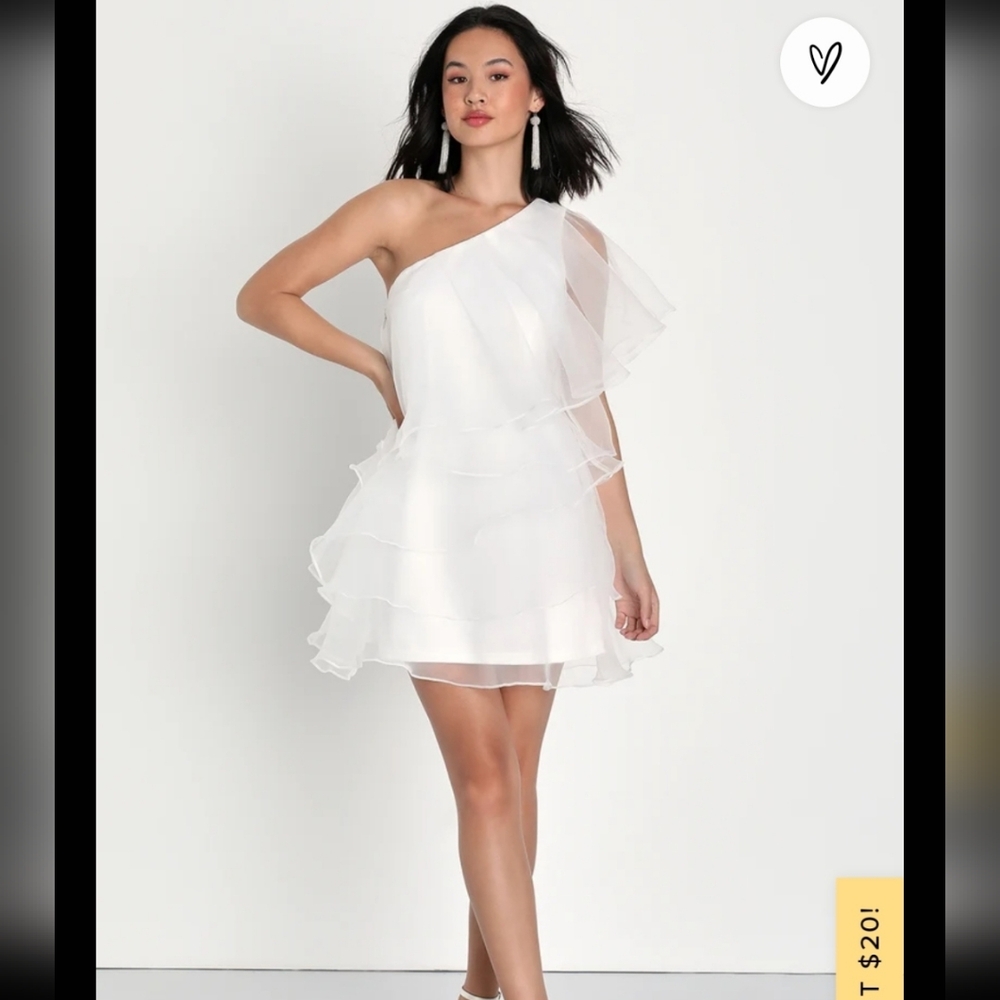 Lulus white organza mini dress